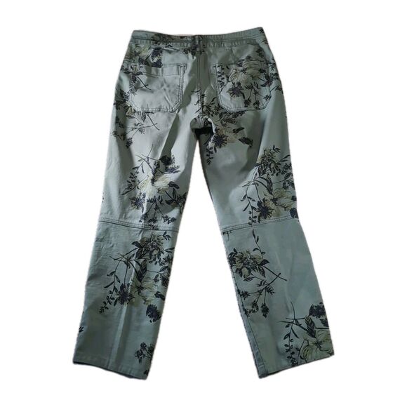 Pilcro Urban Outfitters Women’s 28x27 Green Floral Patch Pocket Pants - Picture 2 of 9